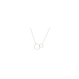 Pernille Corydon - Double Plain Necklace Kette Doppelringe matt Silber 40-48 cm