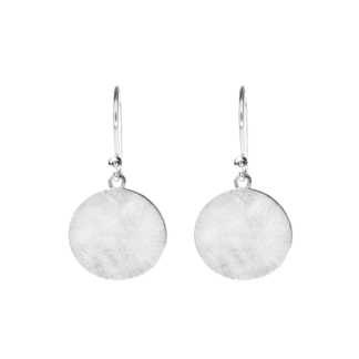 Leaf Schmuck - Ohrhänger Plättchen groß matte Oberfläche Silber ca. 1,5 cm