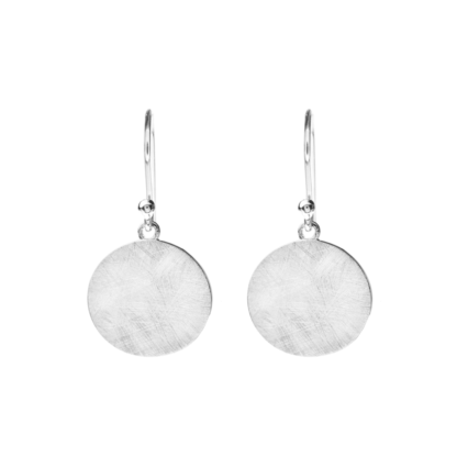 Leaf Schmuck - Ohrhänger Plättchen groß matte Oberfläche Silber ca. 1,5 cm