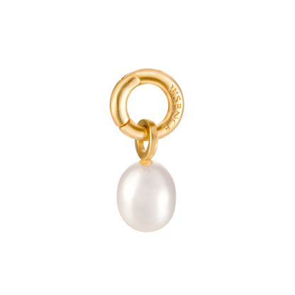 Sence Copenhagen - Anhänger Perle Essentials Frosty Lake Charm Freshwater Pearl Matt Gold