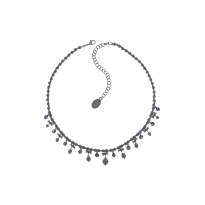 Konplott - Necklace Pearl 'n' Ribbons Dunkelblau Perlen