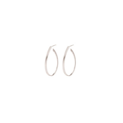 Pernille Corydon - Ohrringe Oval Creoles Creolen silber 35 mm