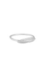 Enamel - Filigraner Ring Feather Feder matt Silber Gr. 57