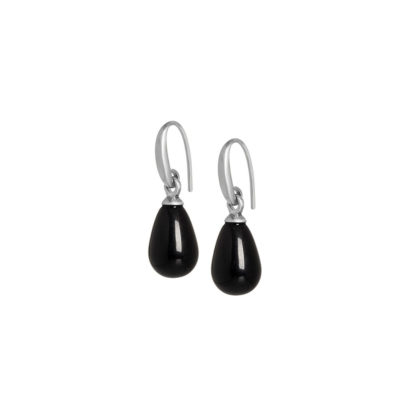 Sence Copenhagen - Ohrringe Earrings Black Agate matt Silber