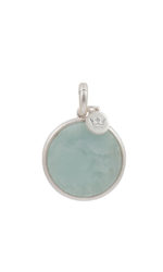 Sence Copenhagen - Charm Anhänger Disc Aquamarine matt Silber