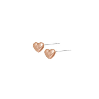 Sence Copenhagen - Herz Ohrringe Essentials Hearts ear studs matt rose gold 1 cm