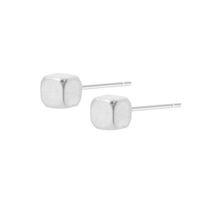 Sence Copenhagen - Mini Würfel Ohrringe Essentials Solitude ear studs matt silber 5 mm