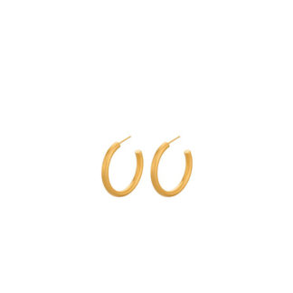 Pernille Corydon - Ohrringe Creolen Hoops matt Gold 3 cm