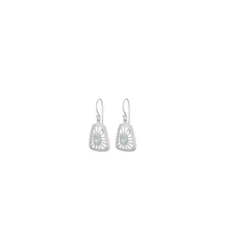 Pernille Corydon - Ohrringe Thilde Green Amethyst Earrings Silber 3 cm