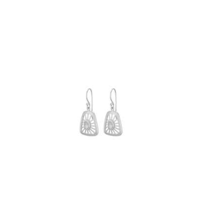 Pernille Corydon - Ohrringe Thilde Green Amethyst Earrings Silber 3 cm