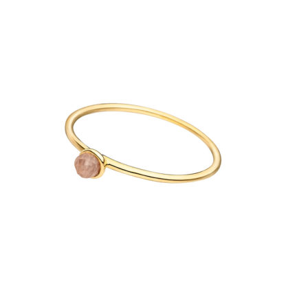 Leaf - Ring Rosenquarz Gelbgold vergoldet Gr.54