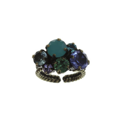 Konplott - ring Ballroom green/lila antique brass Aqua Lila Blau verstellbar