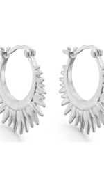 Enamel Copenhagen - Ohrringe Creolen Hoops Sunrays Sonnenstrahlen Silber matt