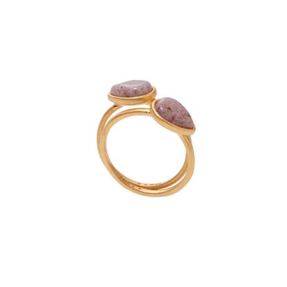 Sence Copenhagen - Ring Rose matt gold Purple Aventurine Größe 8