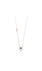 Sence Copenhagen - Kette Love Necklace Herz Onyx matt Roségold