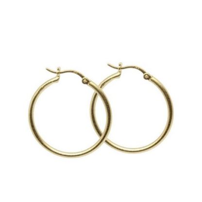 Aqua Dulce - Ohrringe Creolen Hoop matt Gelbgold 2 cm