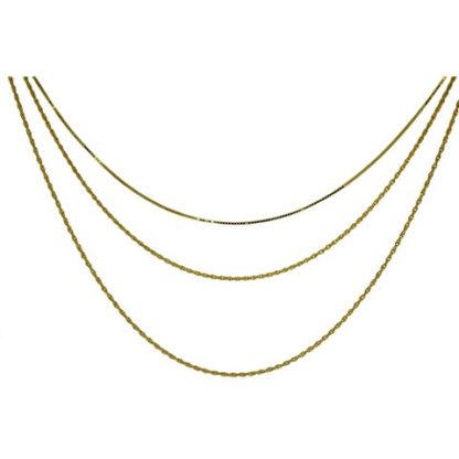 Aqua Dulce - Kette Halskette Necklace Triple Dreireihig Gelbgold