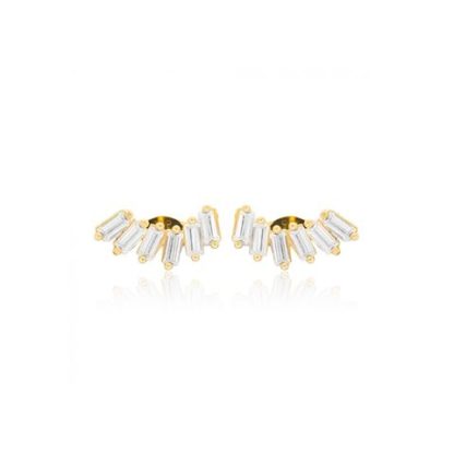 Aqua Dulce - Ohrringe Stecker sechs Zirkonia Gold