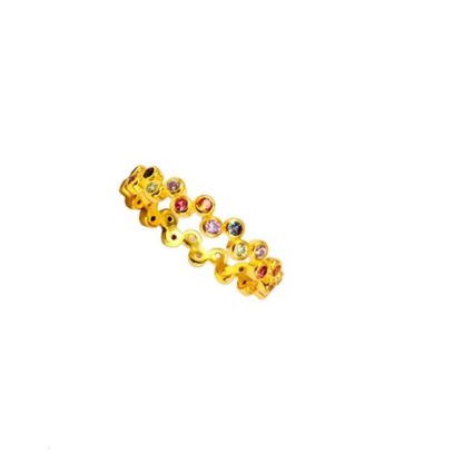 Aqua Dulce - Ring Ebba Pastell Rosa Lila Grün Zirkonia Gr. 54