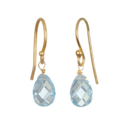 SATYA Jewelry - Ohrringe kleiner blauer Topas Tropfen Conveyance of Wisdom Drop Earrings