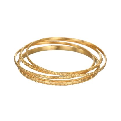 SATYA Jewelry - Armband Armreifen 4er- Set Bohemian Gold Bangle Set