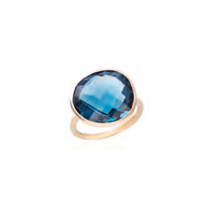 Susanne Friis Björner - Ring 14 Karat Gold London blauer Topas