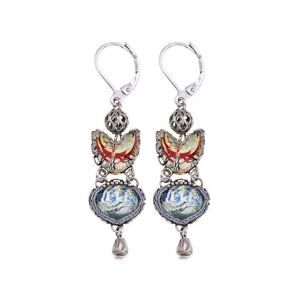 Ayala Bar - Hängende Ohrringe Marble Beach Newport Earrings Blautöne Rot red