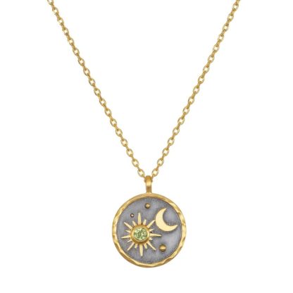 SATYA Jewelry - Kette Celestial Necklace Peridot Mond & Sterne – Bild 2