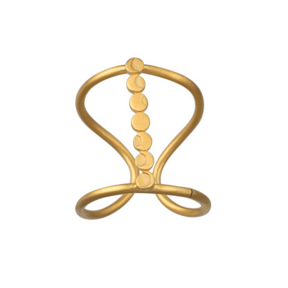 SATYA Jewelry - Breiter Ring Cycles of the Goddess Gold Mondphasen verstellbar