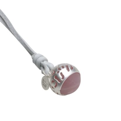 Sence Copenhagen - Kette Flora charm with leather necklace Lederkette Rosé Naturstein