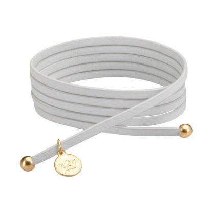 Sence Copenhagen - Lederband Bohemian Dream wrap bracelet in white China leather Weiss Grau