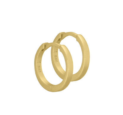 Aqua Dulce - Ohrringe Creolen Klappcreole Hoop Martine Gold matt  ca. 1,3 cm