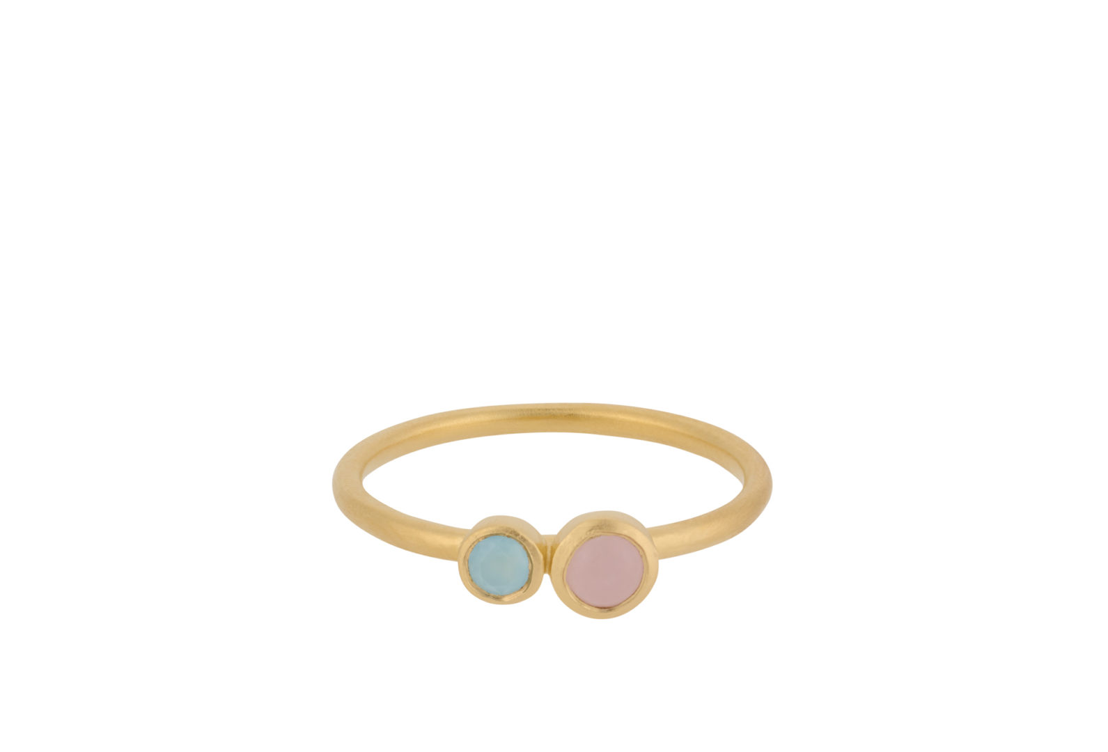 Pernille Corydon - Sunset Ring Blue Agate Pink Quartz Gr.55