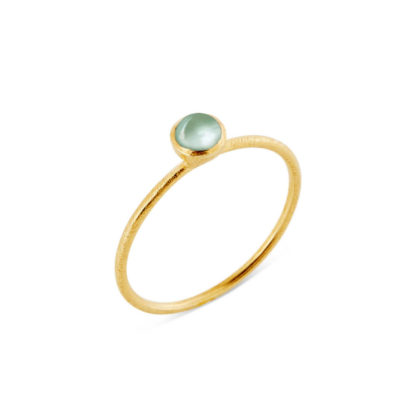 Susanne Friis Björner - Ring Stone Green Quartz hellgrüner Quarz matt Gold Gr. 52