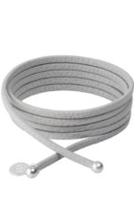 Sence Copenhagen - Lederband Connection Bracelet in Light Grey Armband Kette matt Silber