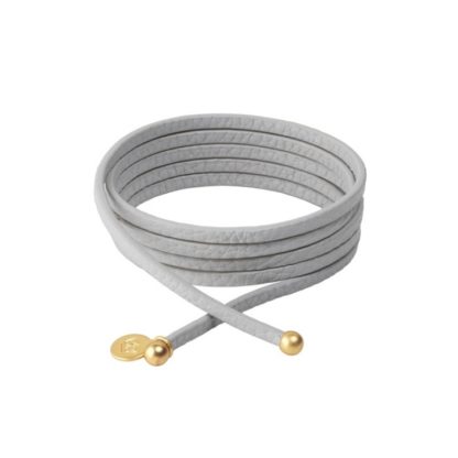 Sence Copenhagen - Lederband Connection in Light Grey Armband Kette matt Gold