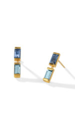 Yours Jewelry - Behind Bars Earring Ohrringe Stecker hellblauer & dunkelblauer Topas