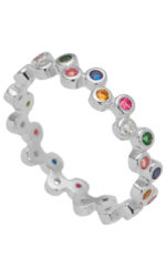 Aqua Dulce - Ring Amina bunte Zirkonia Gr. 54 Silber