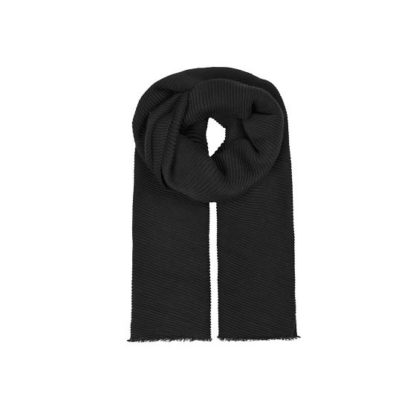 Unmade Copenhagen - Schal Elvire Scarf Black Schwarz soft gerippt