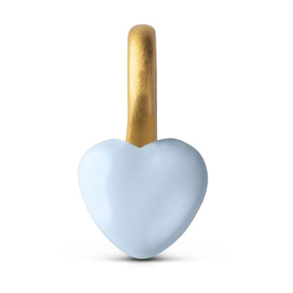 Enamel Copenhagen - Mini Herz Anhänger Pendant Charm Heart Hellblau Pastell matt Gold Emaille