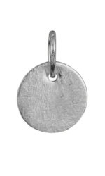Susanne Friis Björner - Kleiner Anhänger Pendant Flat Circle Plakette matt Silber 1 cm