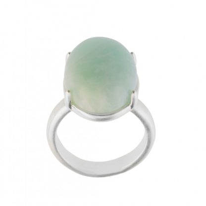 Sence Copenhagen - The Griff versilberter Ring mit Amazonit Gr. 56/57