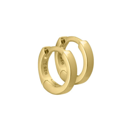 Aqua Dulce - Mini glänzende Ohrringe Creolen Maude Klappcreole Hoop Gold ca. 0,8 cm