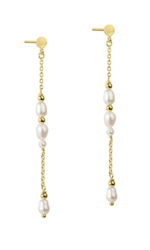 Aqua Dulce - Lange Ohrringe Stecker Dara Perle