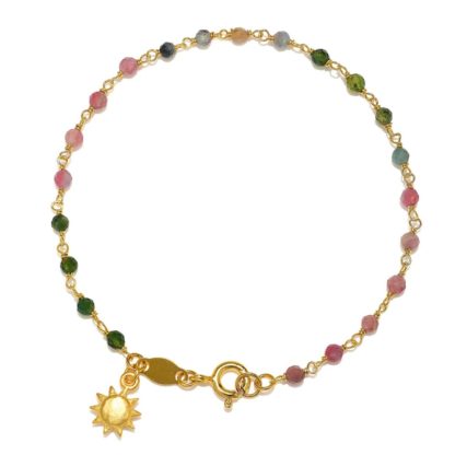 SATYA Jewelry - Armband  Abundant Joy Tourmaline Gemstone Bracelet Sun Pastelltöne Sonne