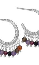 Aqua Dulce - Ohrringe Stecker Twisted Hoop Sammi Lila Purple Grey ca. 2,5 cm