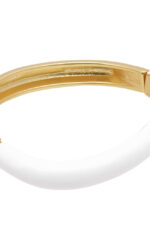 Sence Copenhagen - Armband Armreif Enamelove bangle brilliant white and matt gold plated