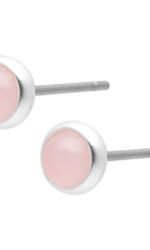 Sence Copenhagen - Mini Ohrringe Lolo earstuds tiny rose quartz matt 8 mm