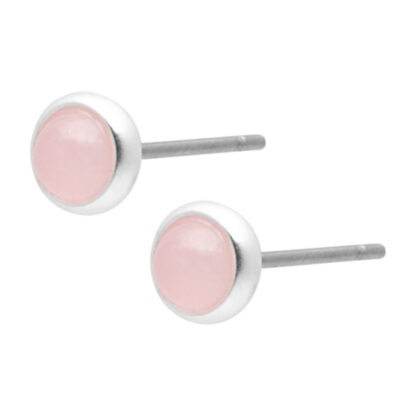Sence Copenhagen - Mini Ohrringe Lolo earstuds tiny rose quartz matt 8 mm