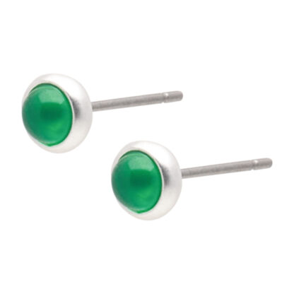 Sence Copenhagen - Mini Ohrringe Lolo earstuds tiny green quartz matt 8 mm